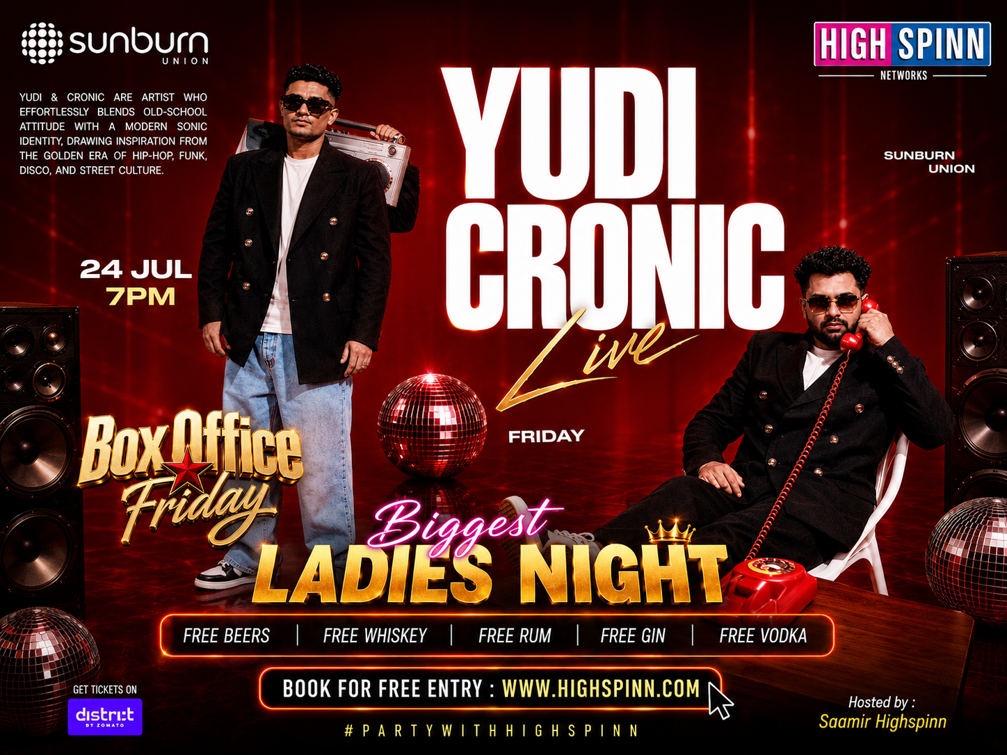 FRIDAY BIGGEST LADIES NIGHT AT SUNBURN UNION 