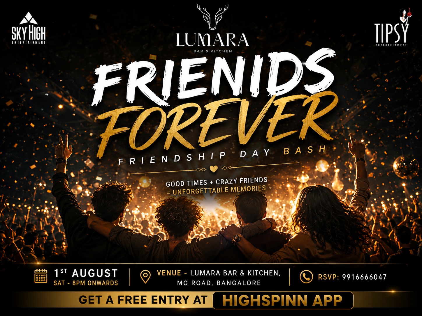 SATURDAY FRIENDSHIP DAY BASH AT LUMARA CLUB