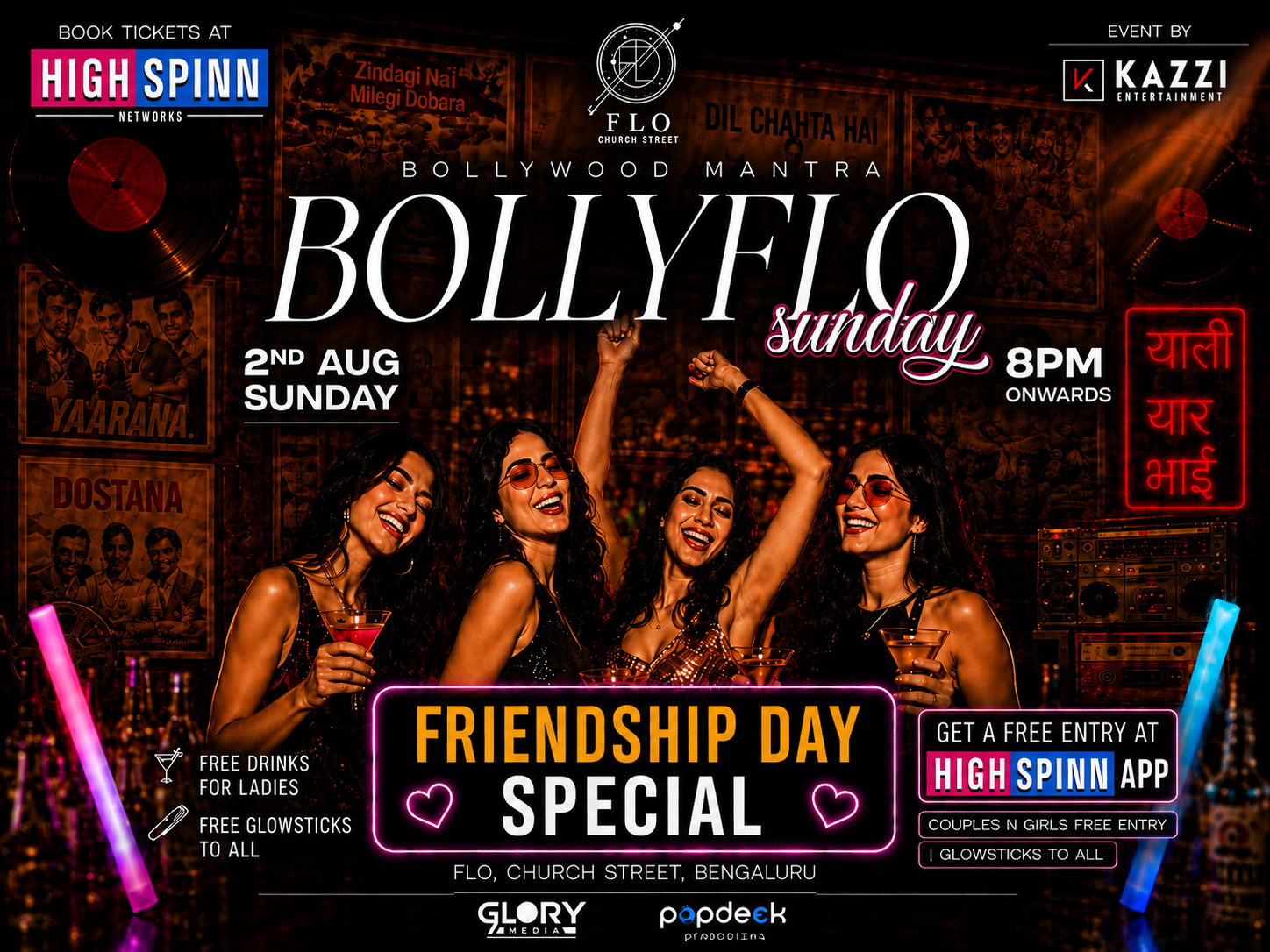 SUNDAY BOLLYWOOD FRIENDSHIP DAY SPECIAL AT FLO CHURCH STREET 
