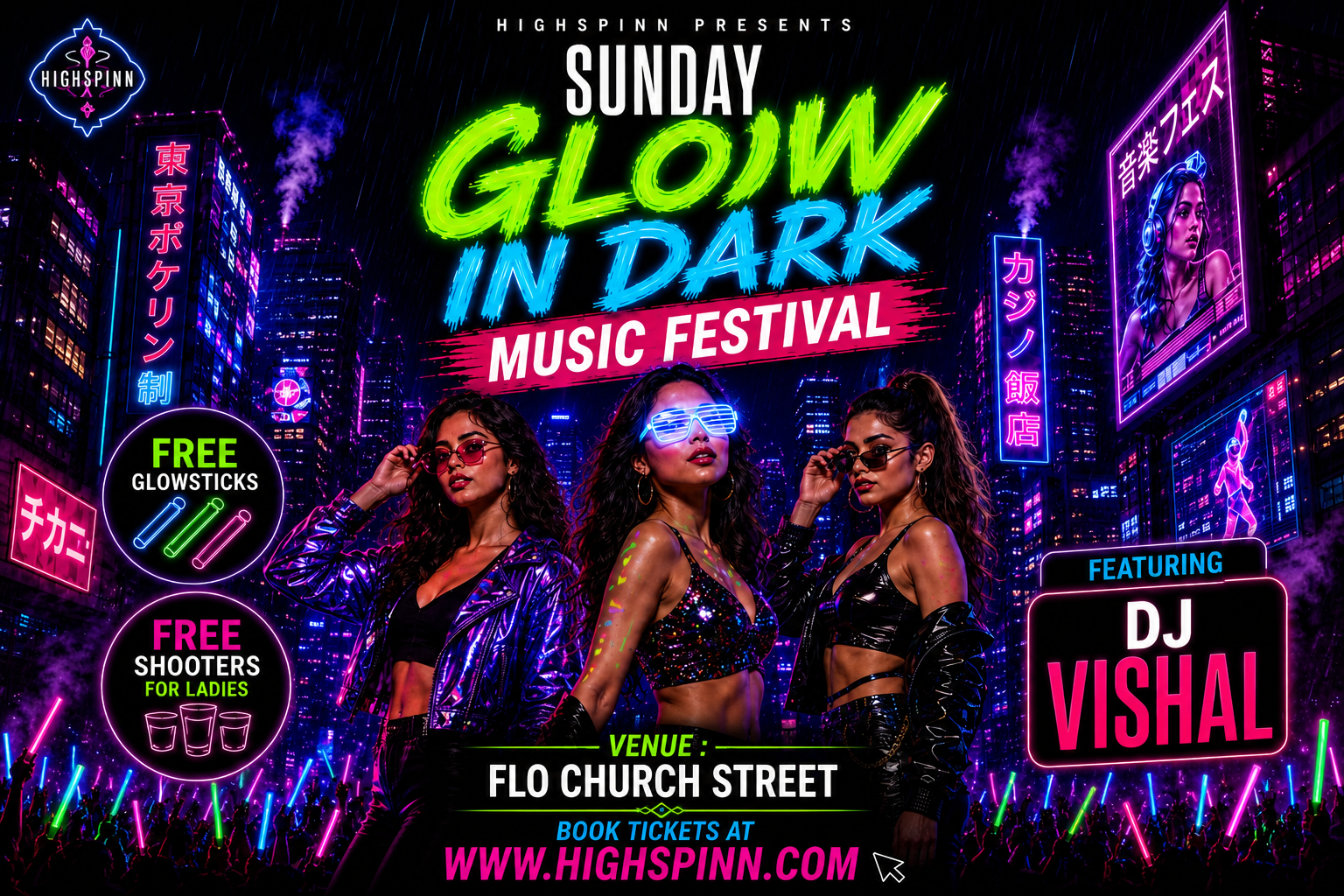SUNDAY GLOW IN DARK MUSIC FESTIVAL AT FLO CLUB
