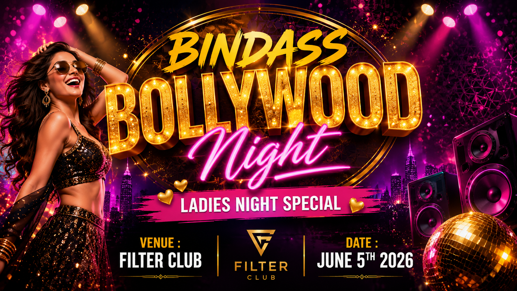 FRIDAY BOLLYWOOD LADIES NIGHT  AT FILTER CLUB KORMANGALA 