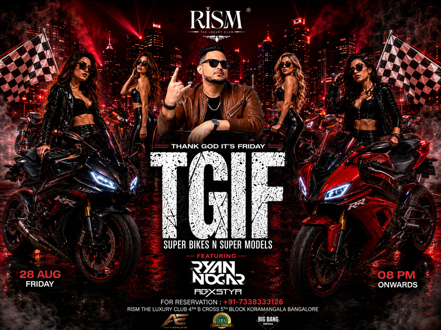 FRIDAY SUPER MODELS & SUPER BIKES FT : RYAN  ROGAR AT RISM CLUB