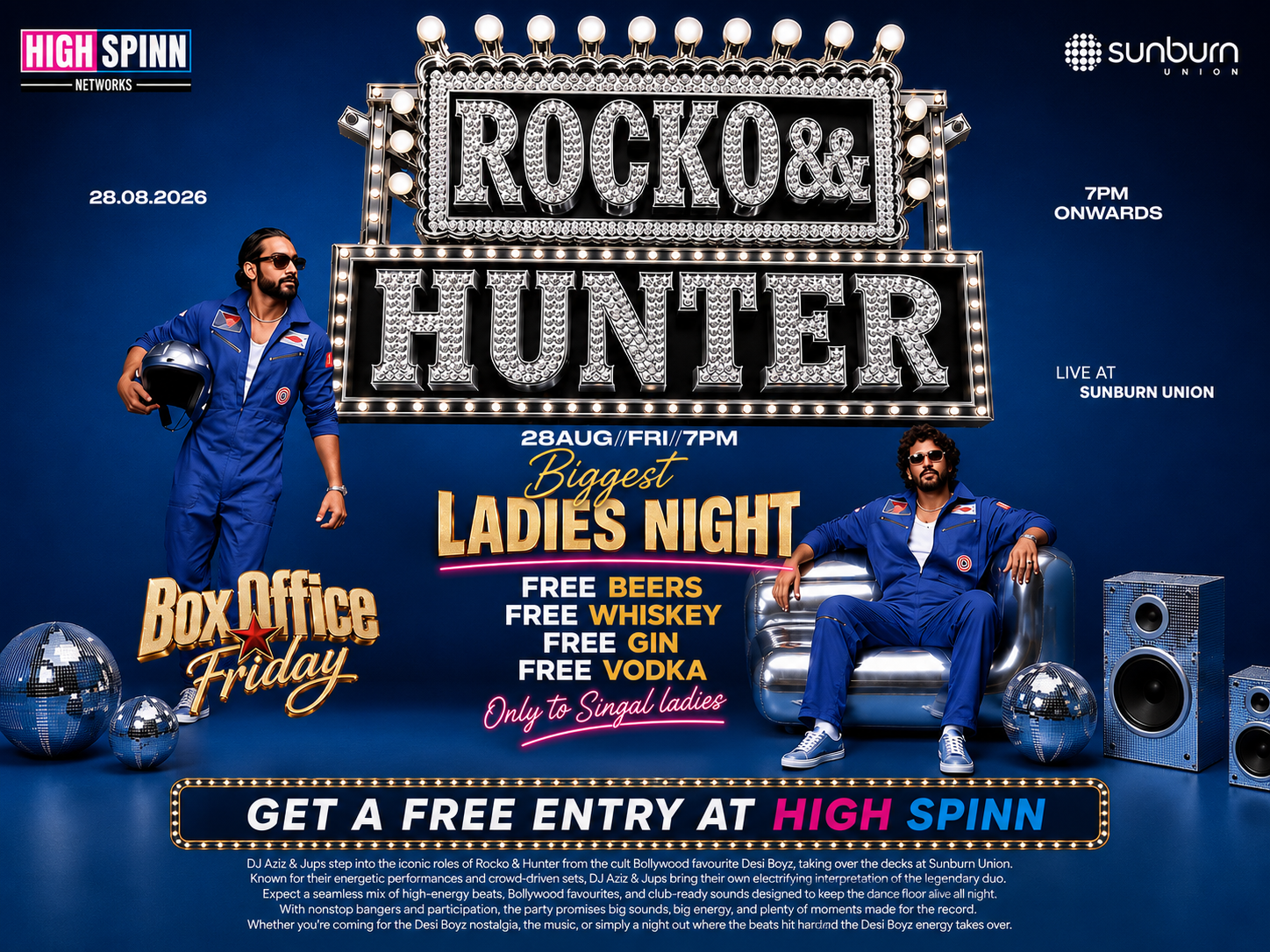 FRIDAY BIGGEST LADIES NIGHT AT SUNBURN UNION