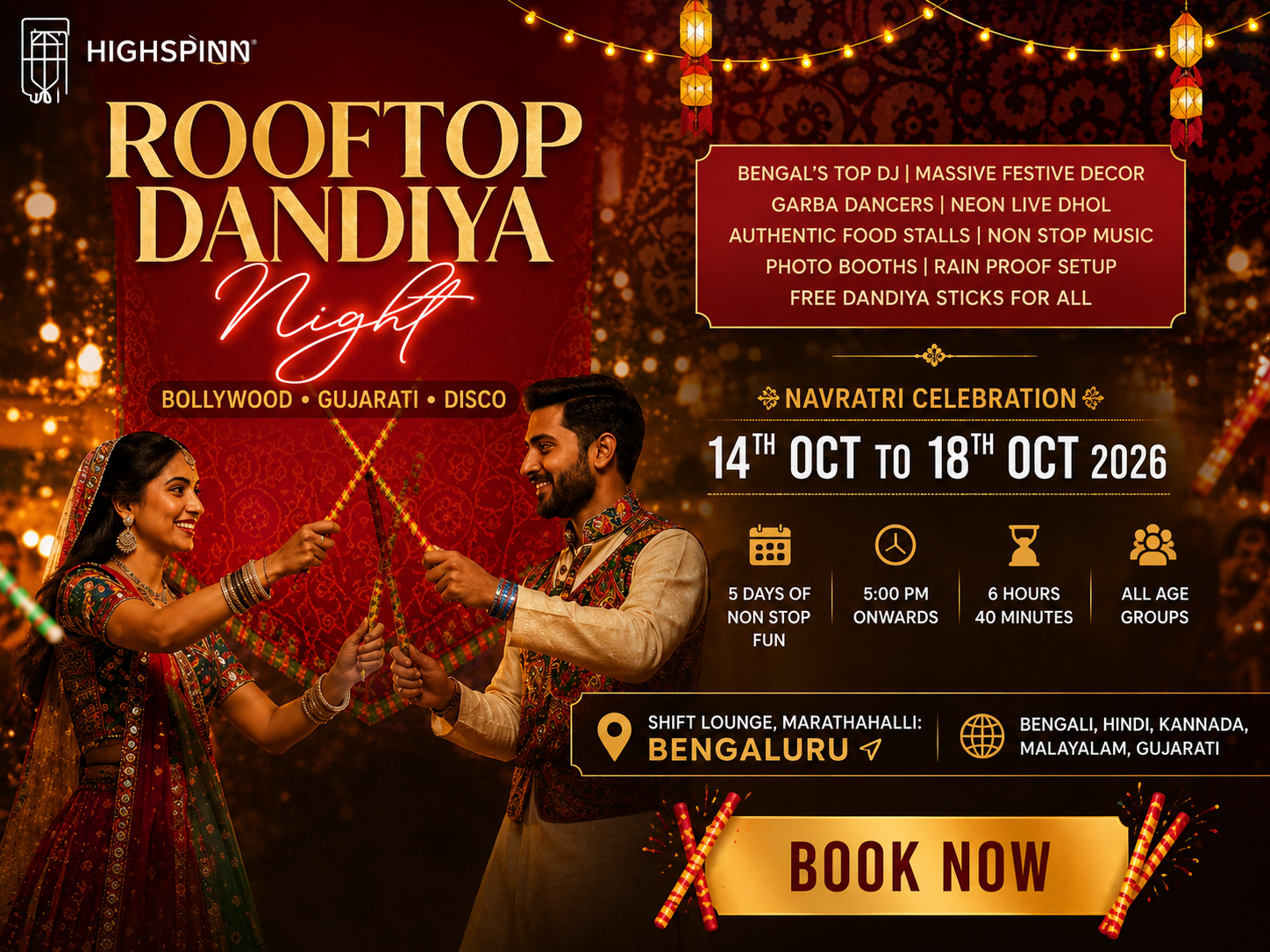 ROOFTOP DANDIYA AT SHIFT MARTHAHALLI