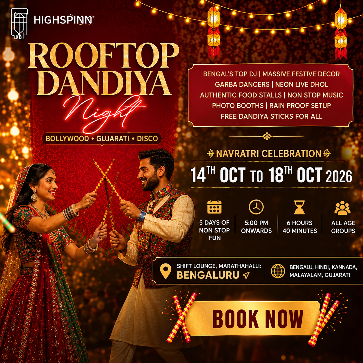 ROOFTOP DANDIYA AT SHIFT MARTHAHALLI