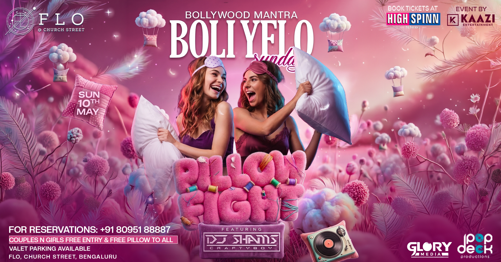 SUNDAY PILLOW FIGHT PARTY  AT FLO CHURCH STREET 