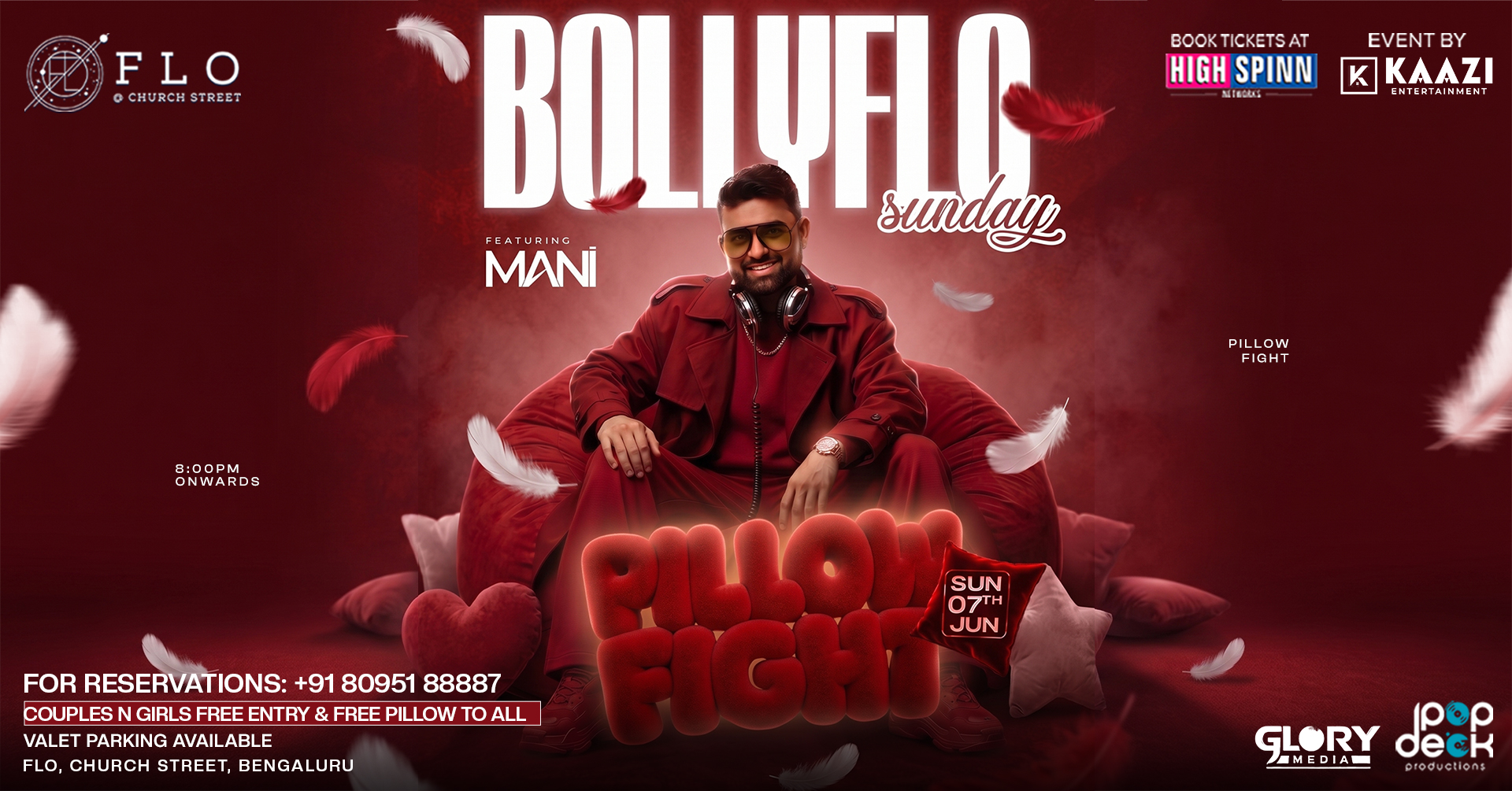 SUNDAY BOLLYWOOD PILLOW FIGHT PARTY AT FLO CHURCH STREET 