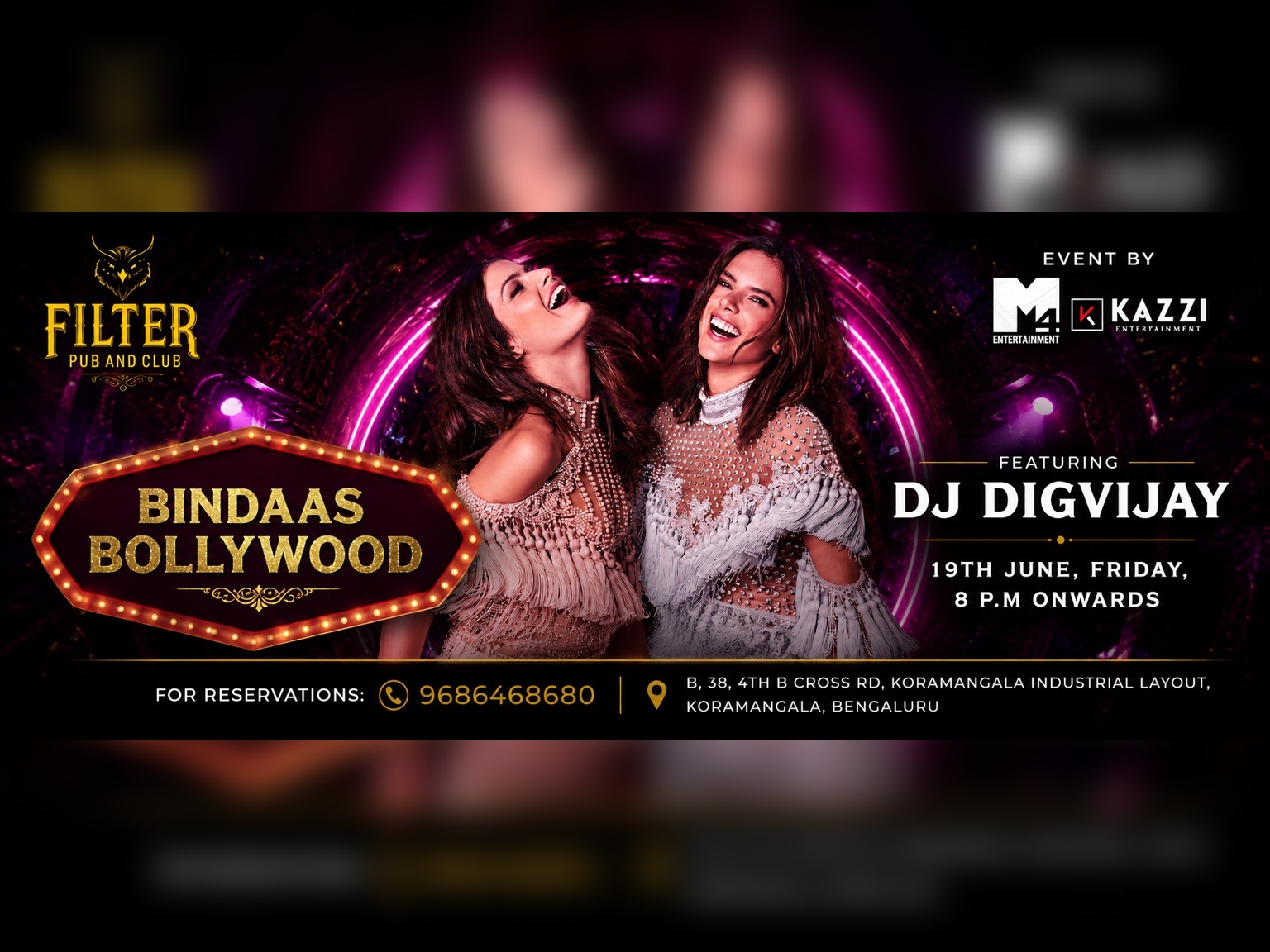 FRIDAY BOLLYWOOD LADIES NIGHT  AT FILTER CLUB KORMANGALA 